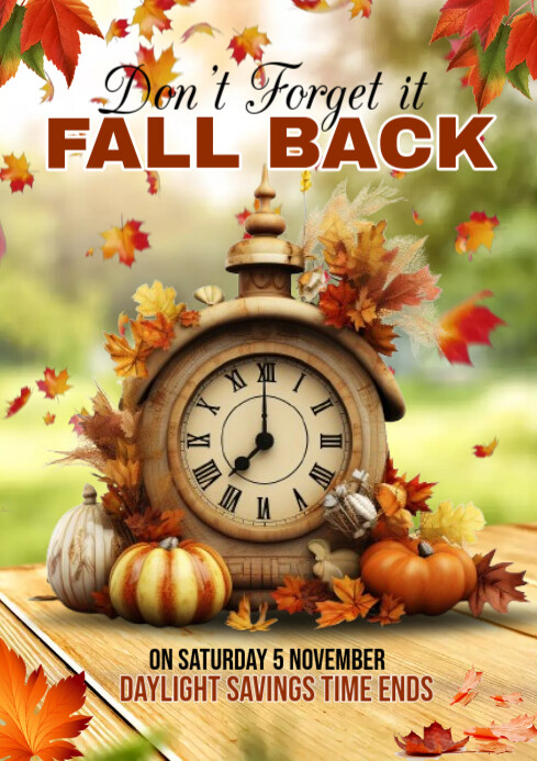 Fall Simple Back Fall Back Template | PosterMyWall