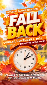 สีขาว Daylight Saving Time Ends เรื่องราวบน Instagram Template