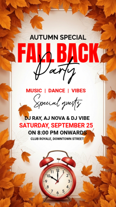 Fall Back Post Template | PosterMyWall