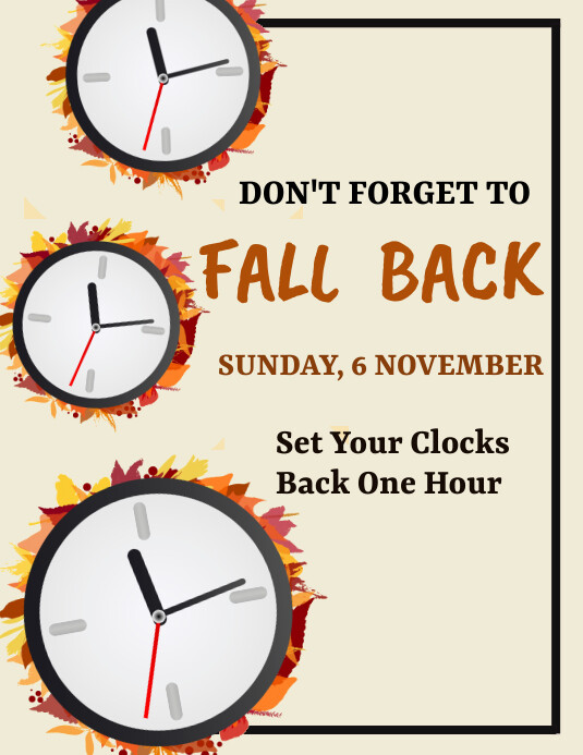 Fall back poster Template | PosterMyWall
