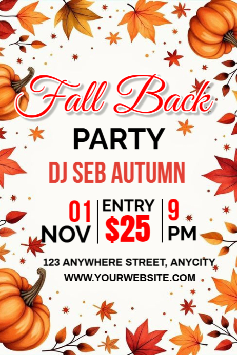 Fall Back Poster Template | PosterMyWall