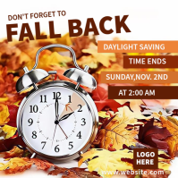 Fall Back Reminder Poster - Daylight Saving Time Ends - Autumn Clock Change Design template