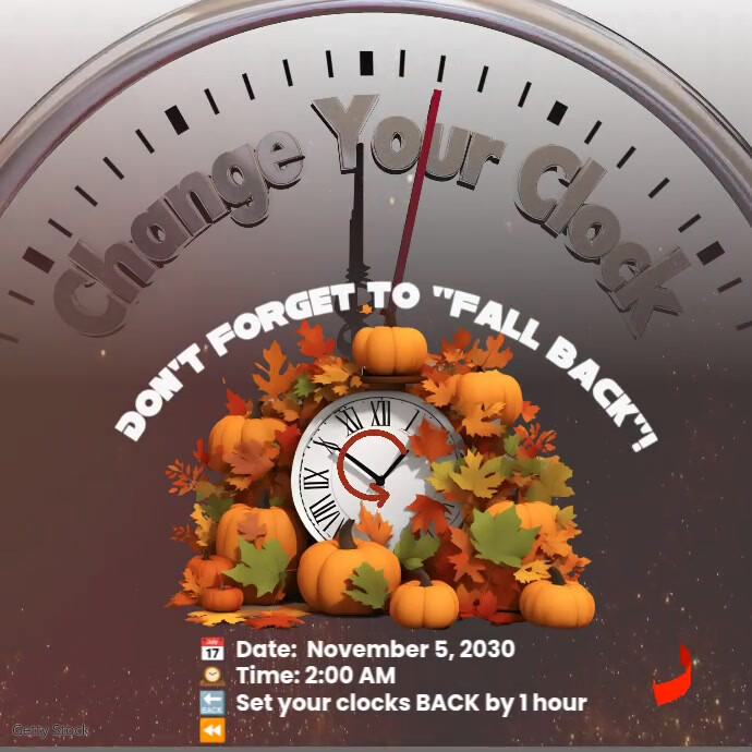 Fall back time 1 hr by 5 Nov Template | PosterMyWall