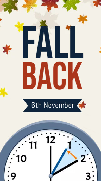 Copy of Fall back time saving post | PosterMyWall
