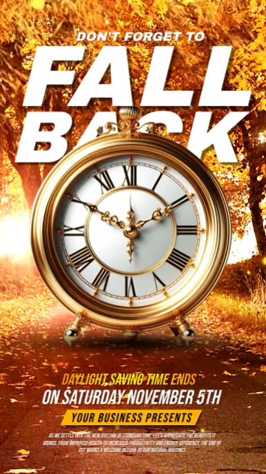 Fall back video template Instagram Story