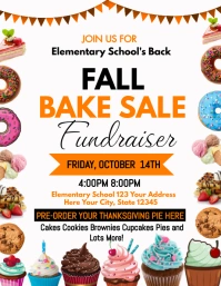 FALL BAKE SALE Fundraiser flyer Volantino (US Letter) template