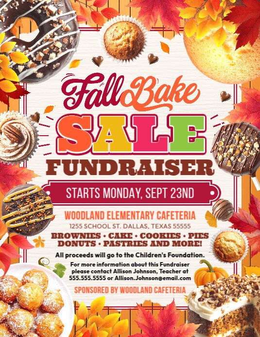 Fall Bake Sale Fundraiser Flyer Template PosterMyWall