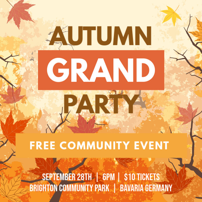 Fall Bar Event Square Ad Template Postermywall