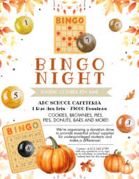 White Bingo Night Fundraiser Рекламная листовка Template