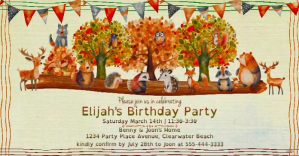 Yellow Children's Birthday Party Facebook Gedeelde Prent Template