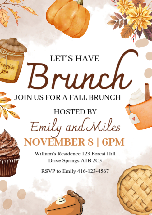 FALL BRUNCH Template | PosterMyWall