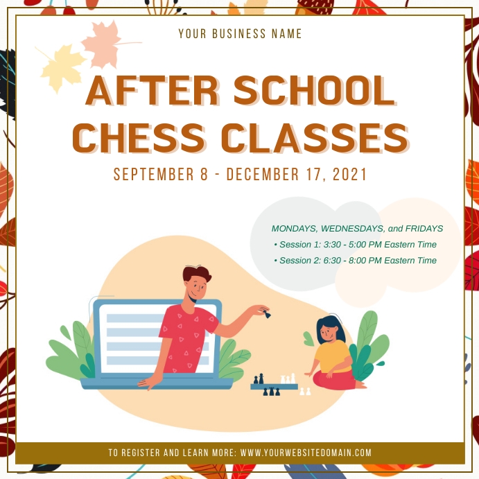 Fall Chess Vector Copy of Fall Chess Classes | PosterMyWall