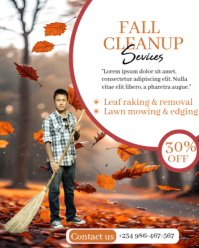 Fall clean up flyer Instagram Portrait template