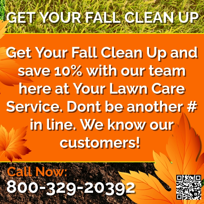 Fall Clean Up Social Media Ad For Lawn Care Template | PosterMyWall