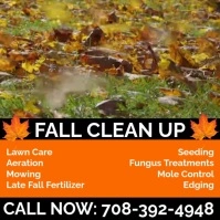 Fall Clean Ups Lawn Care Flyer Instagram Post template