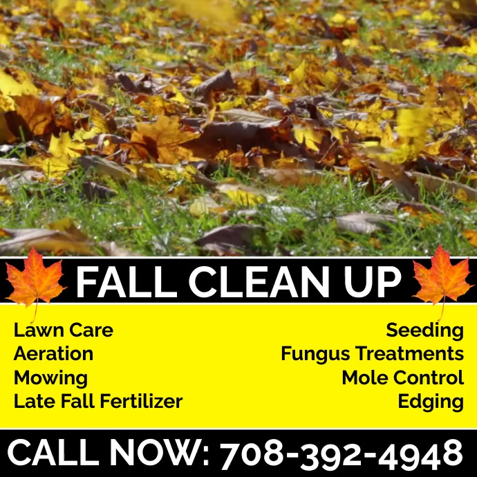 Fall Clean Up Graphics Fall Clean Ups Lawn Care Flyer Template | PosterMyWall
