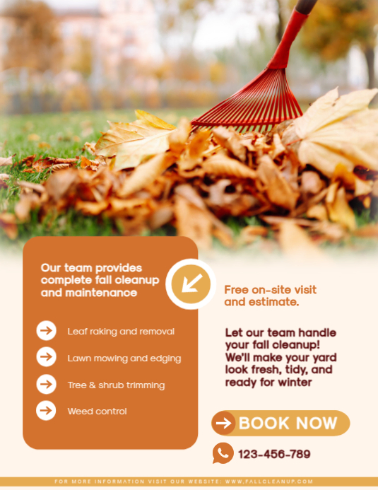 Fall Cleanup Services Flyers Template | PosterMyWall