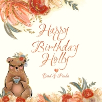 Fall Color Birthday Greeting Card Template | PosterMyWall