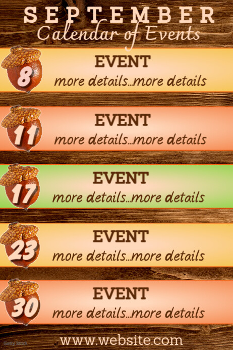Fall Colors List-Based September Events Poste Template | PosterMyWall