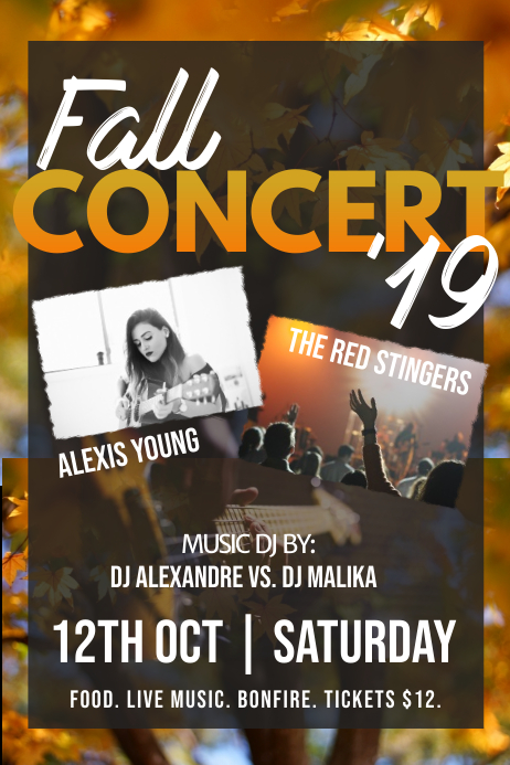 Fall Cancer Poster Fall Concert Poster Template | PosterMyWall