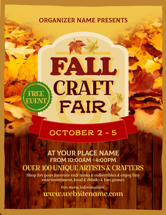 Fall Craft Fair Flyer Folheto (US Letter) template