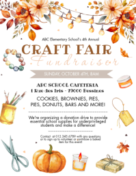 白色 Craft Fair Fundraiser Iflaya Template