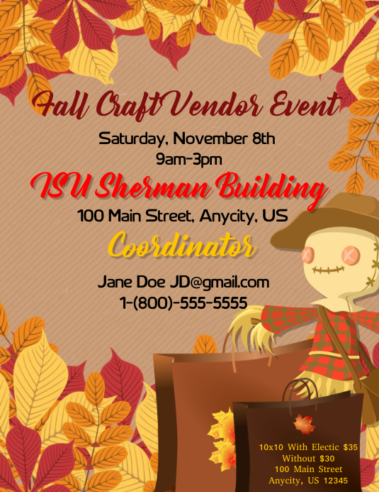 Fall Craft Vendor Event Template PosterMyWall