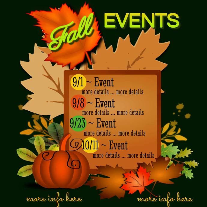 Fall Events Video Template | PosterMyWall