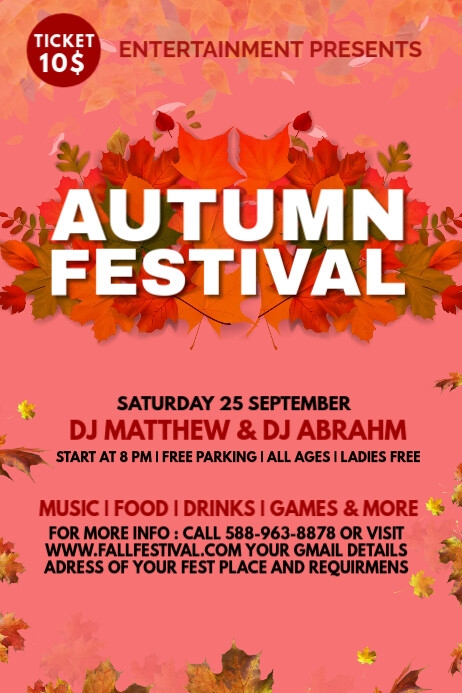 fall facebook posts, fall party invitations, Template | PosterMyWall