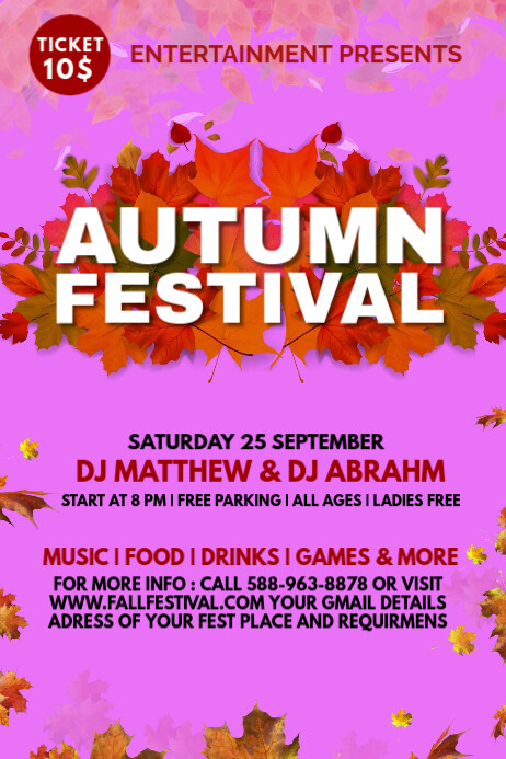 fall facebook posts, fall party invitations, Affiche template