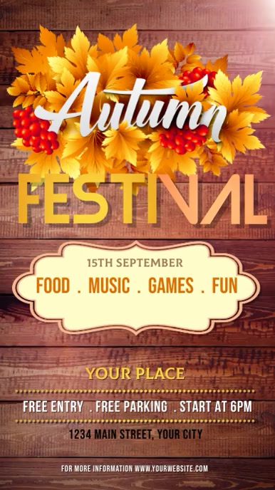fall fest, autumn festival Instagram Story template