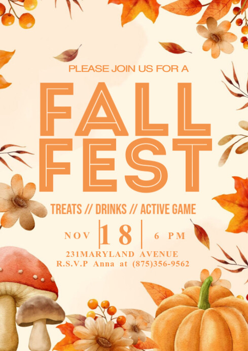 Fall Fest Header Fall Fest Celebration Templat | PosterMyWall