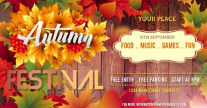 Marrone Autumn Festival Copertina evento Facebook Template