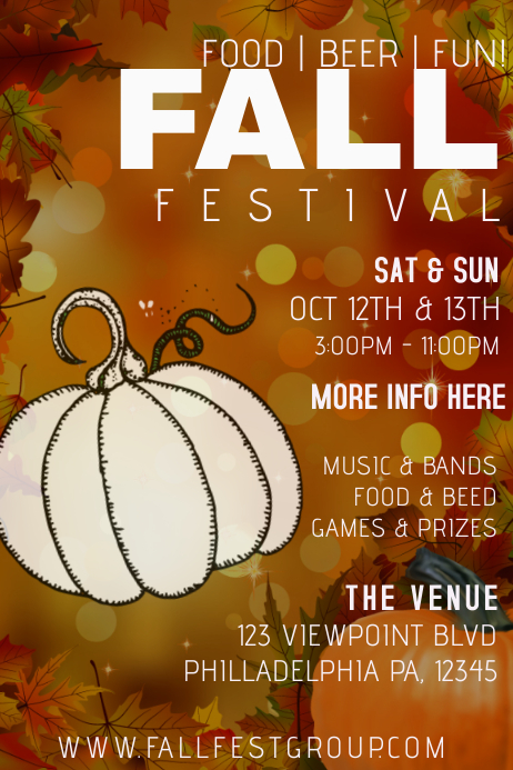 Fall Fest Header FALL FEST Template | PosterMyWall
