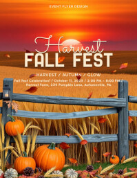 Fall Fest Harvest Glow for 2025 Autumn Flyer template