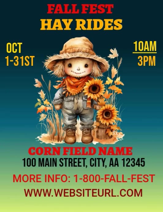 Fall Hay Rides Graphics Fall Fest Hay Rides Template | PosterMyWall