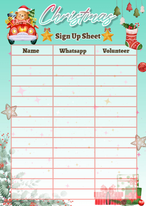 Fall Fest Potluck Sign up Sheet Template | PosterMyWall