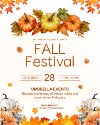 White Fall Festival Instagram Portrait Template