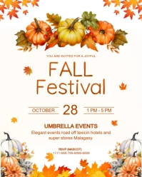 Fall festiva invitational flyer Instagram Portrait template