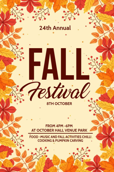 Fall festival, Autumn sale Plakat template