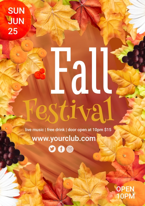 Fall festival ad design flyer Template | PosterMyWall