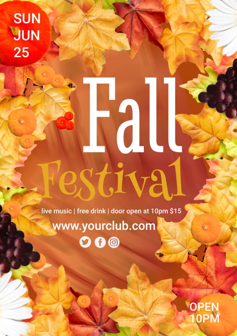 Fall festival ad design flyer Template | PosterMyWall