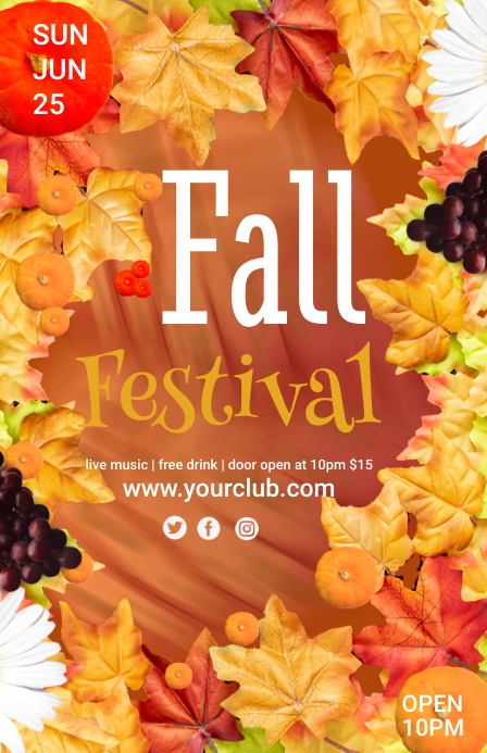 Fun Fall Ad Fall festival ad design flyer Template | PosterMyWall