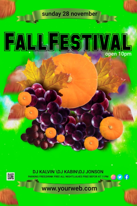 Fun Fall Ad Copy of Fall festival ad design flyer | PosterMyWall