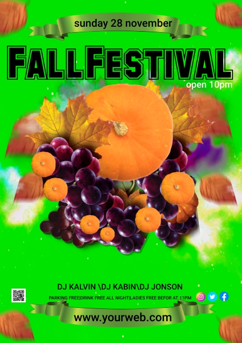 Fall festival ad design flyer A5 template