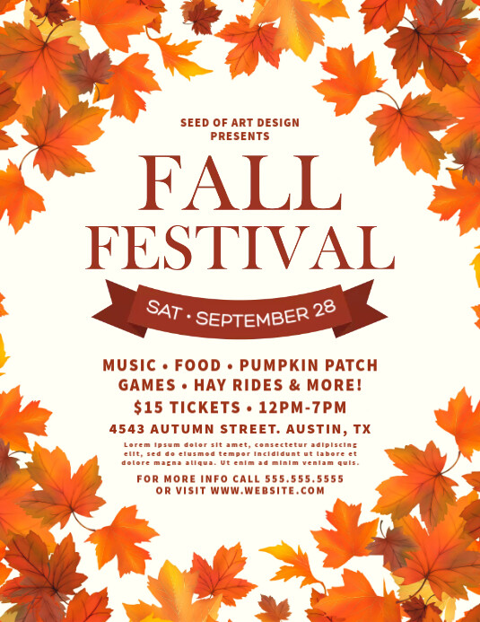 Fall Festival Autumn Leaves Event Flyers | PosterMyWall