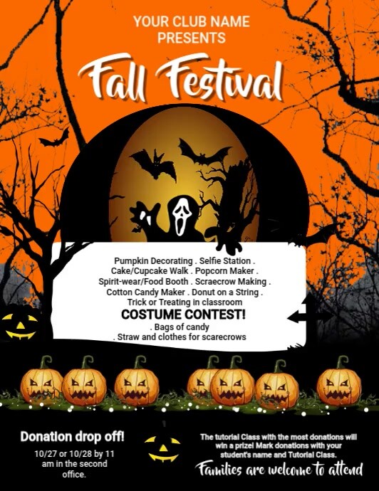 Copy of fall festival costume contest halloween | PosterMyWall