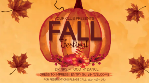 橙色 Fall Festival Цифровой дисплей Template