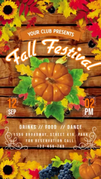 Orange Fall Festival Digitalt display Template