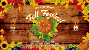 Orange Fall Festival Display Tampilan Digital Template